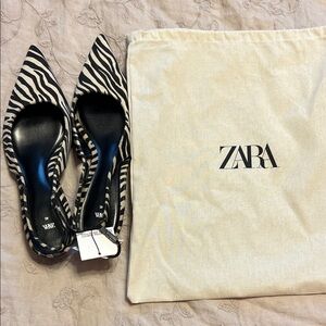 Zara zebra kitten heels